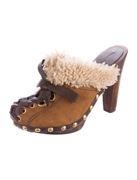 miu miu shearling clogs|where to buy miu michu.